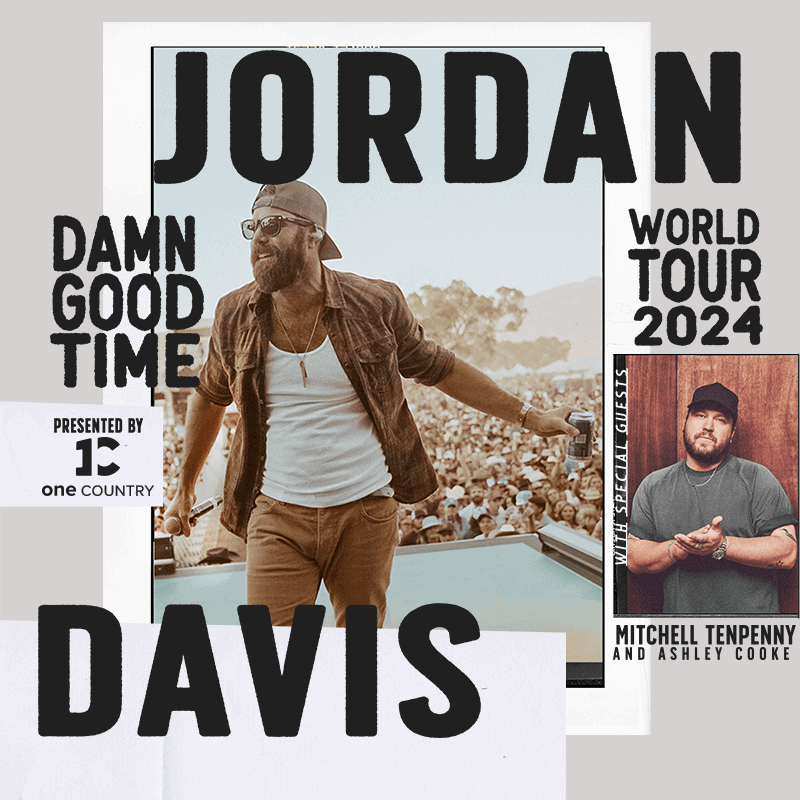 Jordan Davis: 'Damn Good Time' World Tour 2024 Poster